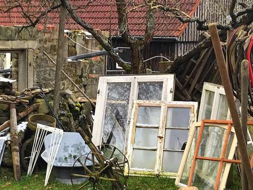 Gartengeräte beim Flohmarkt Haundorf (bei Feuchtwangen) 